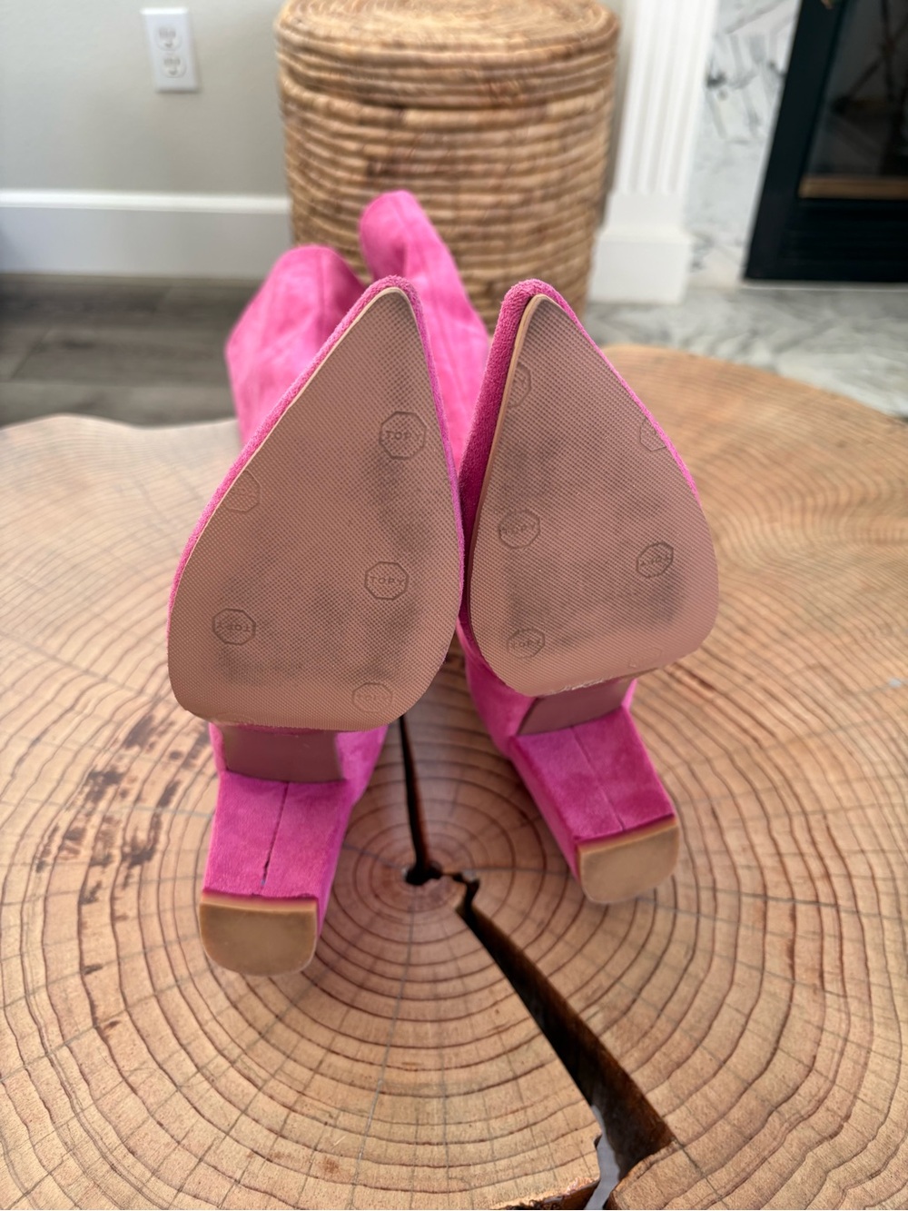 Silent D Pink Microsuede Knee High Boots Size 37 - Picture 4 of 8
